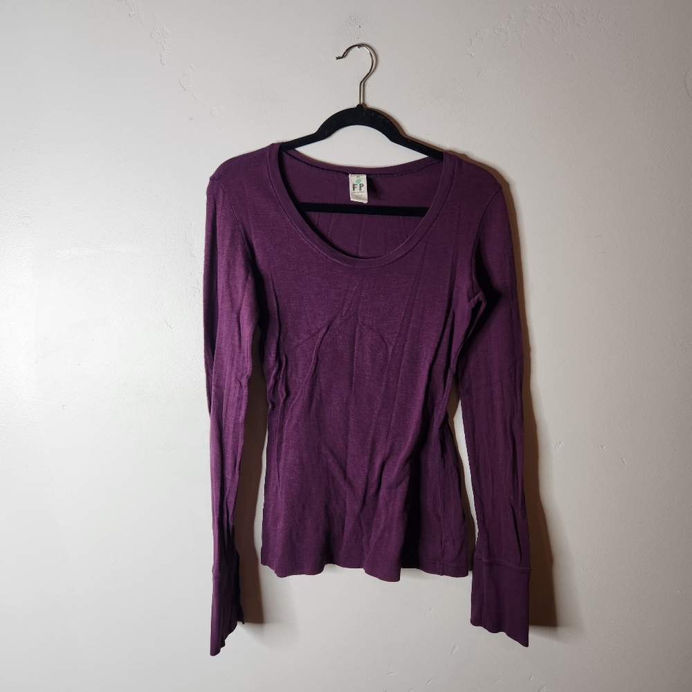 Free People Button Cuff Thermal Long Sleeve Size Medium